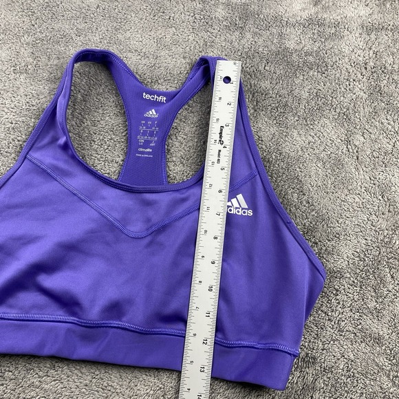 Adidas Techfit Sportsbra Womens Large Purple Activewear Sporty - Picture 5 of 10